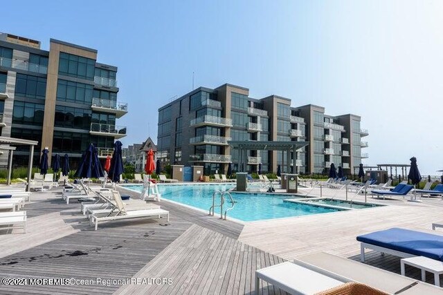 pool featuring a patio area