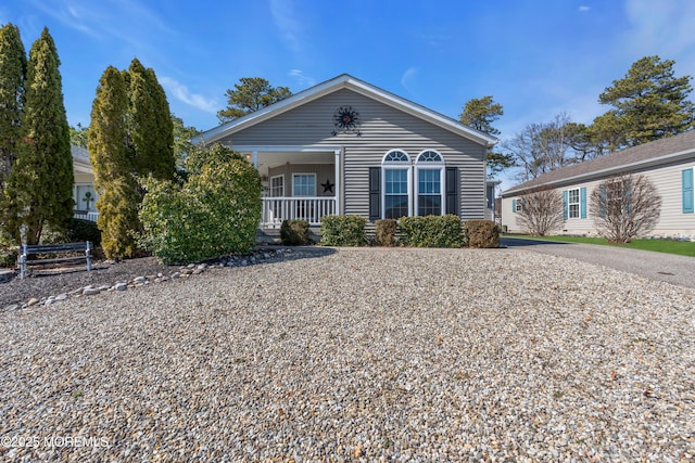 view of front of home with a porch