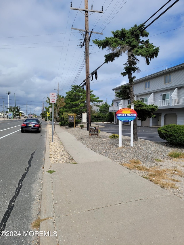 view of road featuring sidewalks