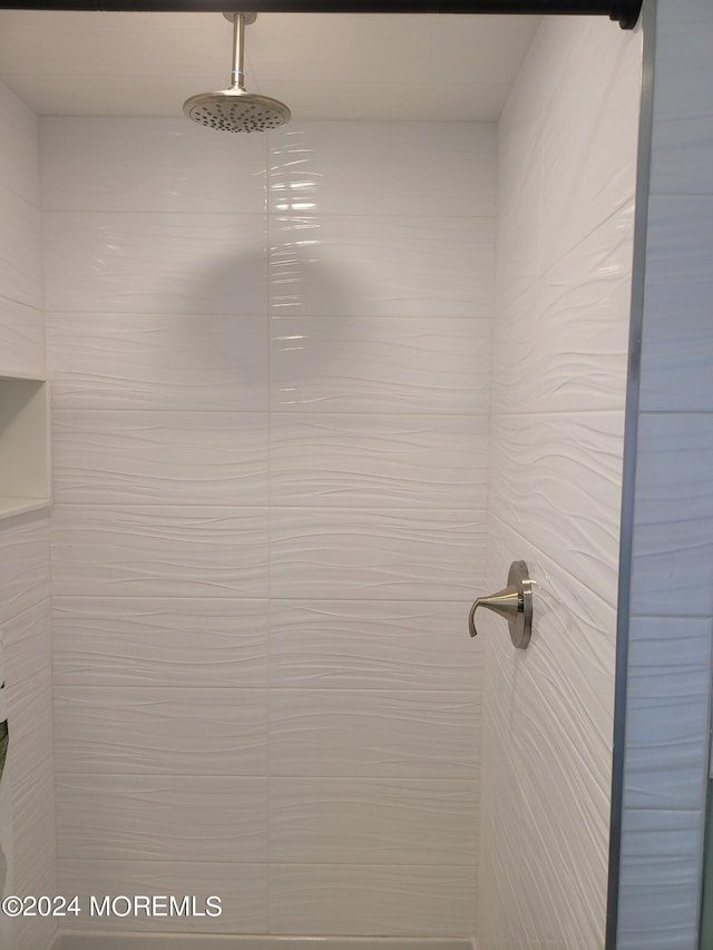 interior details featuring tiled shower