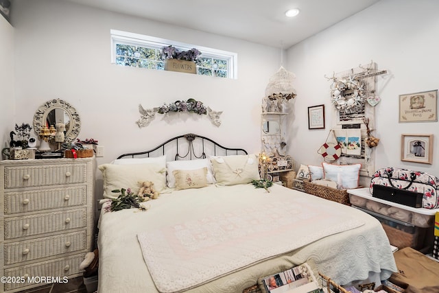 bedroom with recessed lighting