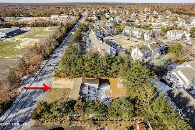 aerial view with a residential view