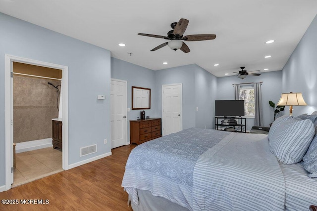551 Chester Pkwy, Belford, NJ 07718 - bedroom with visible vents, recessed lighting, baseboards, and wood finished floors