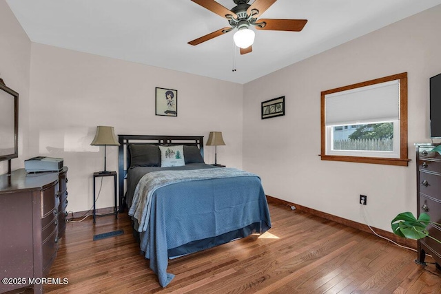 551 Chester Pkwy, Belford, NJ 07718 - bedroom with a ceiling fan, wood finished floors, and baseboards