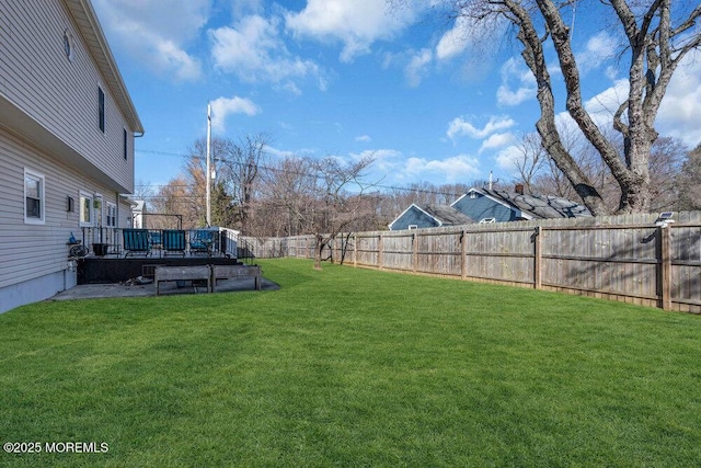 551 Chester Pkwy, Belford, NJ 07718 - view of yard with a fenced backyard and a wooden deck