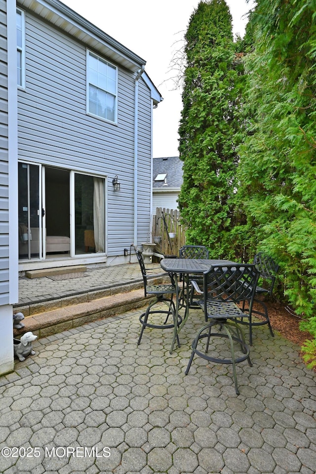 view of patio featuring outdoor dining space