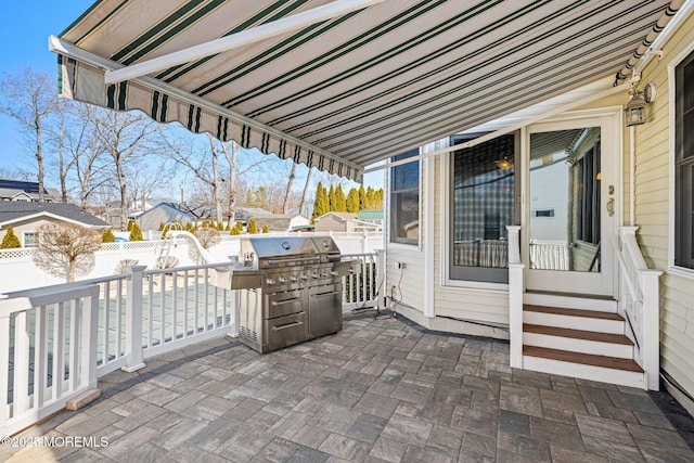 view of patio featuring a fenced backyard