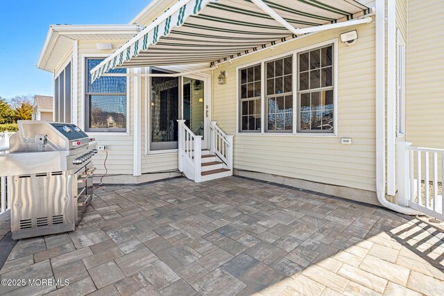 view of patio / terrace with a grill