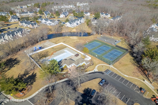 drone / aerial view with a residential view