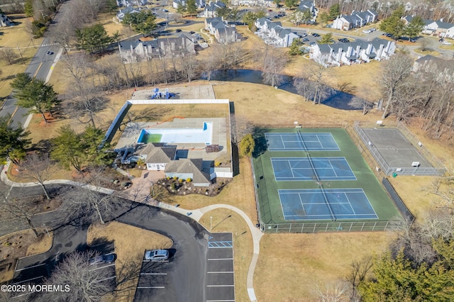 aerial view with a residential view