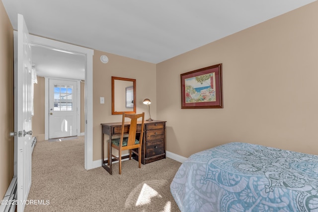 2-4 NE Central Ave, Seaside Park, NJ 08752 - bedroom featuring light carpet, a baseboard heating unit, and baseboards
