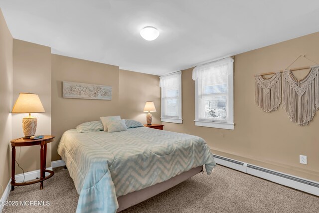 2-4 NE Central Ave, Seaside Park, NJ 08752 - bedroom featuring carpet floors, baseboards, and a baseboard radiator