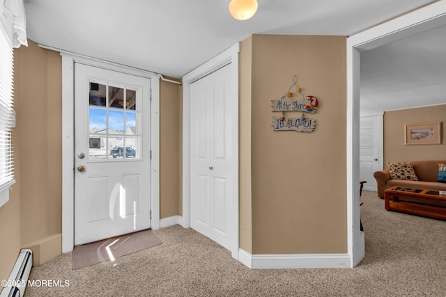 2-4 NE Central Ave, Seaside Park, NJ 08752 - foyer entrance featuring carpet floors, baseboards, and a baseboard radiator