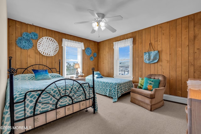 2-4 NE Central Ave, Seaside Park, NJ 08752 - carpeted bedroom with a ceiling fan and a baseboard radiator