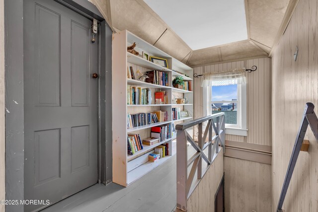 2-4 NE Central Ave, Seaside Park, NJ 08752 - hallway with wood walls and lofted ceiling