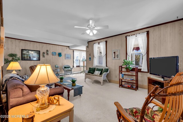 2-4 NE Central Ave, Seaside Park, NJ 08752 - living room with baseboards, carpet, and ceiling fan