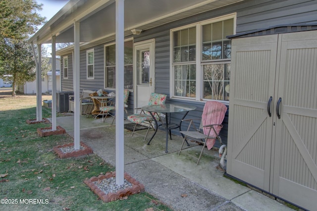 view of patio with central air condition unit