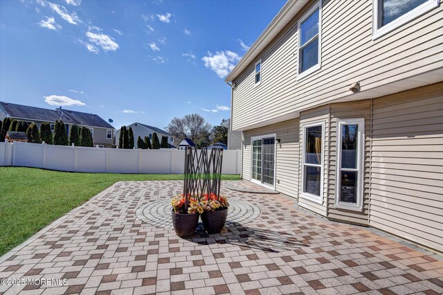 view of patio featuring a fenced backyard