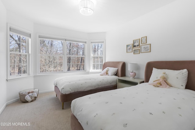 bedroom with carpet floors and baseboards