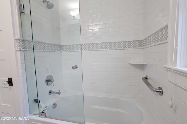 full bath with bath / shower combo with glass door