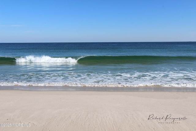 view of water feature featuring a beach view