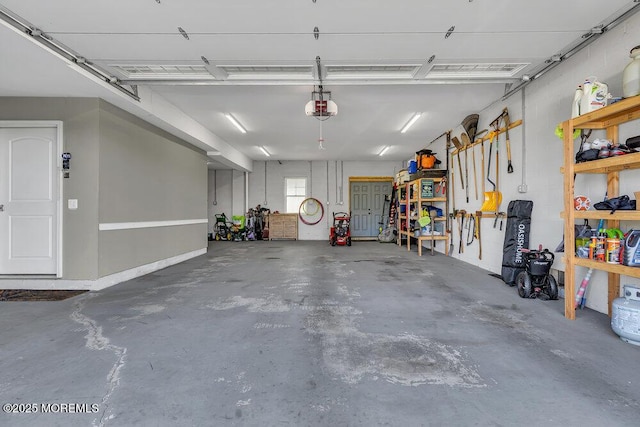 garage featuring a garage door opener