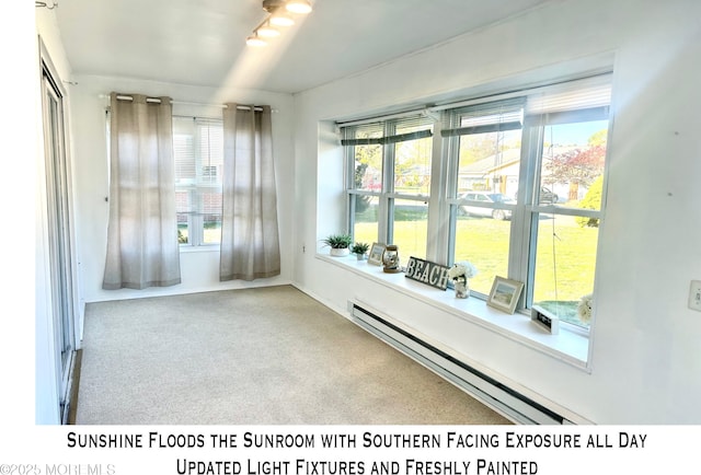interior space featuring baseboard heating