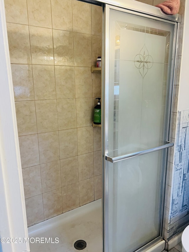 full bath featuring a shower stall