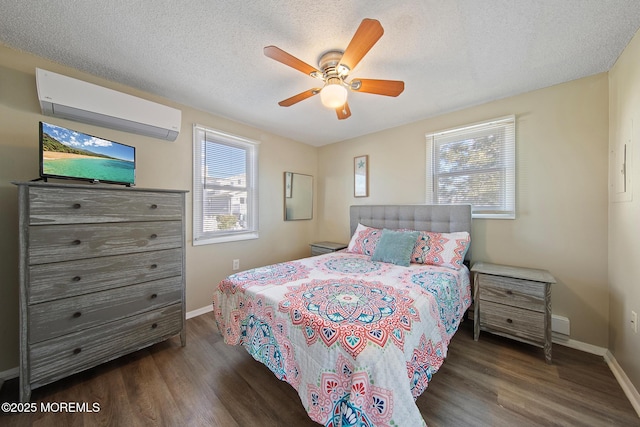 5909 Ocean Blvd, Long Beach Twp, NJ 08008 - bedroom featuring a wall mounted air conditioner, baseboards, and wood finished floors
