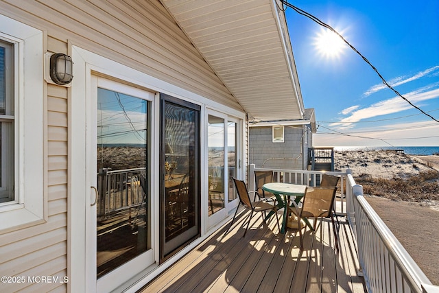 5909 Ocean Blvd, Long Beach Twp, NJ 08008 - wooden terrace with a water view