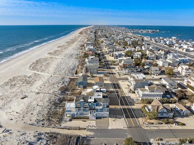 5909 Ocean Blvd, Long Beach Twp, NJ 08008 - bird's eye view featuring a view of the beach, a water view, and a residential view
