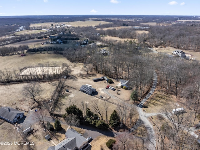 drone / aerial view with a rural view