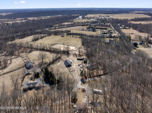 bird's eye view featuring a rural view