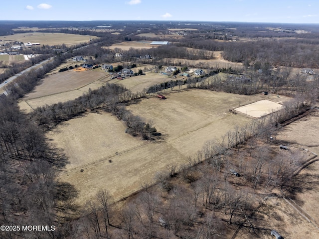 bird's eye view featuring a rural view