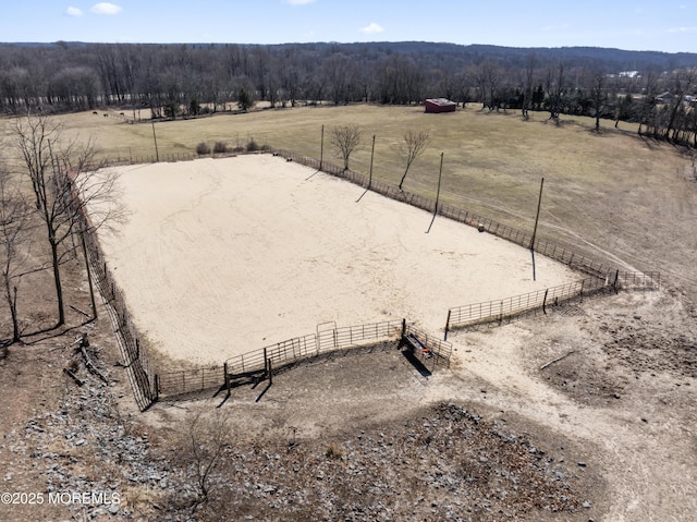 bird's eye view featuring a rural view