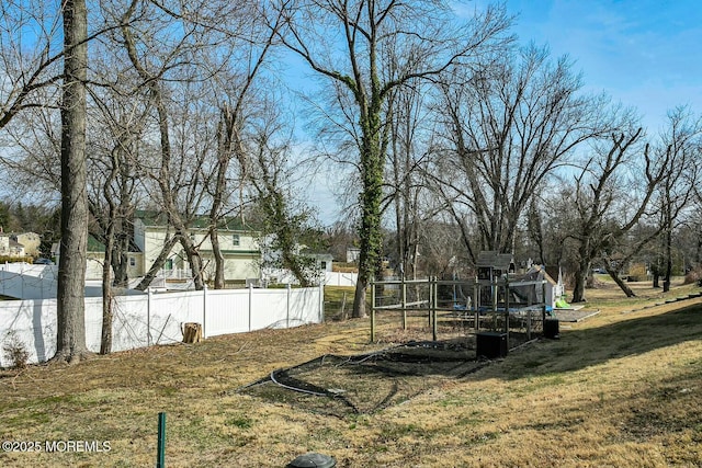 view of yard with fence