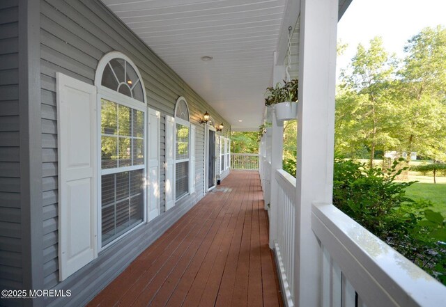 deck with a porch