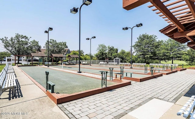 view of home's community with a pergola