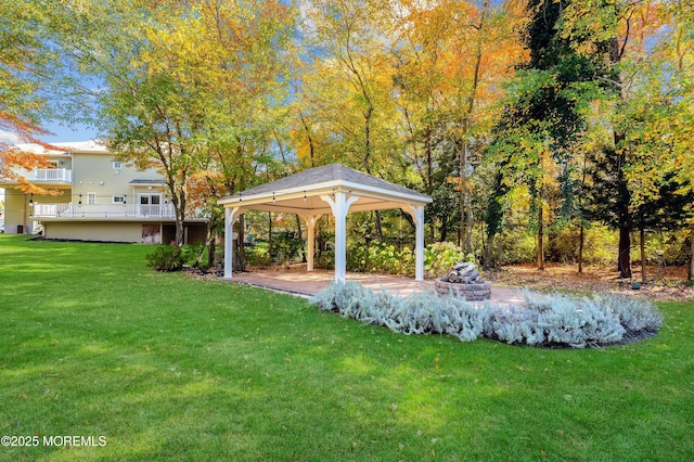 view of yard featuring a gazebo