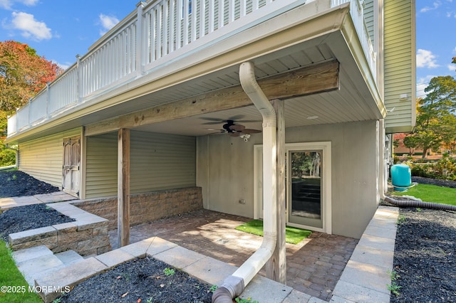 view of patio / terrace with a ceiling fan