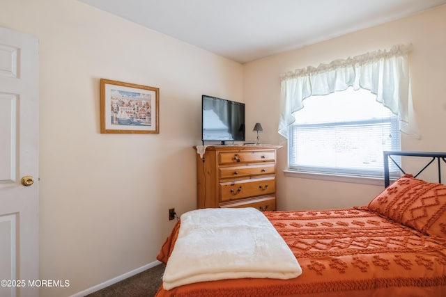 bedroom featuring baseboards and carpet