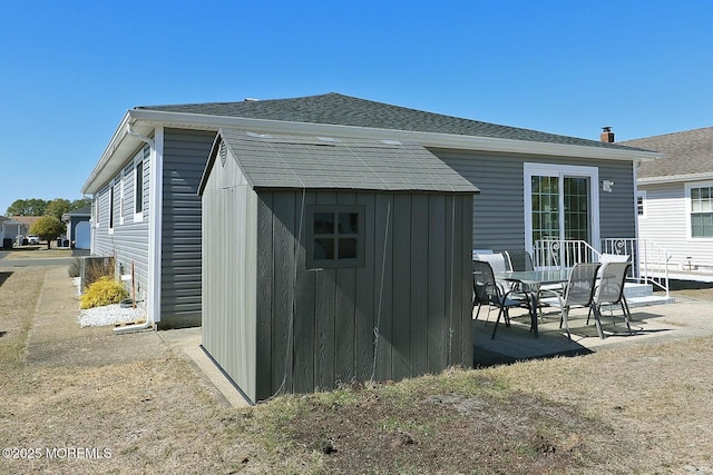 view of shed