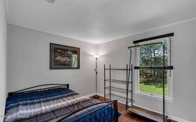 bedroom featuring baseboards and wood finished floors