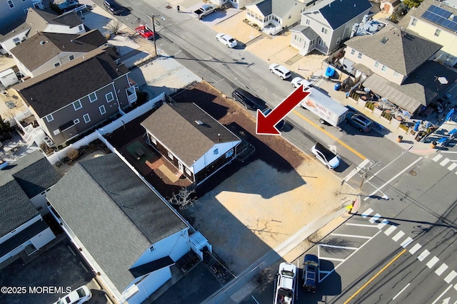 aerial view with a residential view