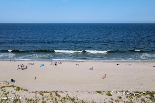 view of water feature featuring a view of the beach