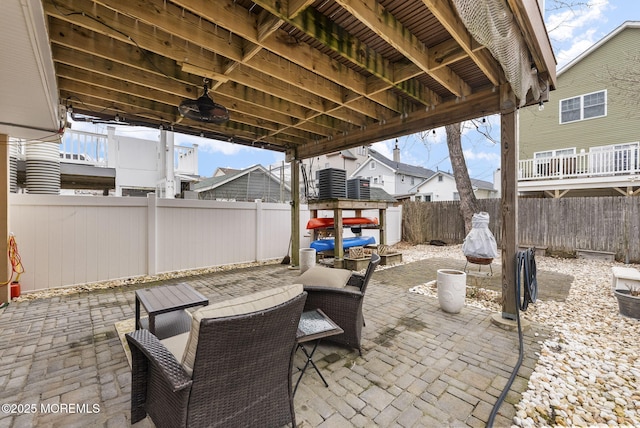 view of patio / terrace featuring a fenced backyard