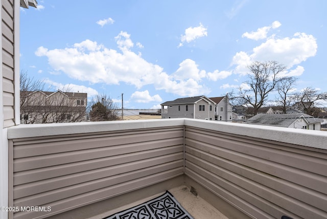 balcony with a residential view