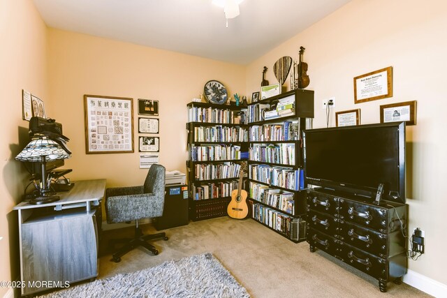 home office featuring carpet floors