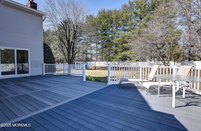 deck featuring fence