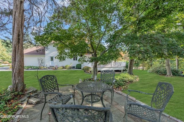 view of patio featuring a deck